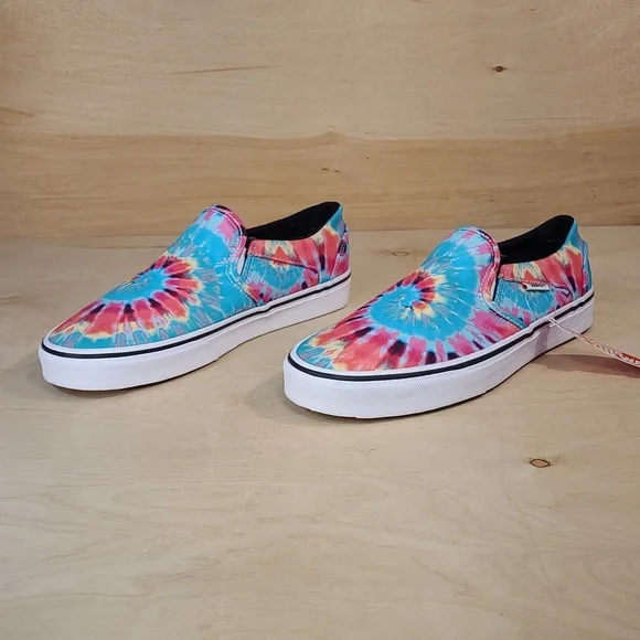 Vans Asher Colorful Tie-Dye Slip-On Womens Sneakers New With Tags No Box - Picture 4 of 10
